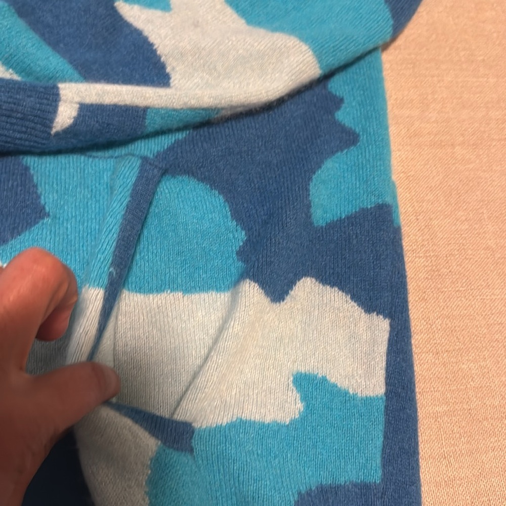 Blue and White Camouflage Hoodie - Picture 3 of 5